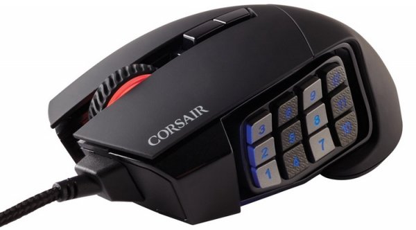 Мышь Corsair SCIMITAR RGB Black для любителей MOBA имеет настраиваемый блок клавиш - «Новости сети»