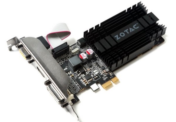 Низкопрофильная видеокарта Zotac GeForce GT 710 Zone Edition имеет интерфейс PCIe x1 - «Новости сети»