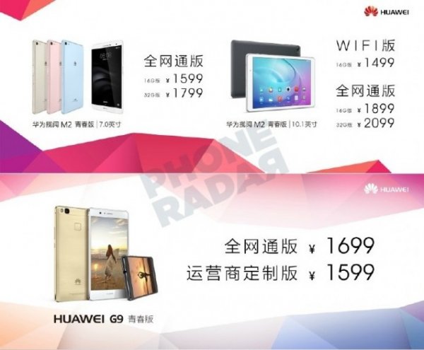 Huawei анонсировала смартфон G9 Lite и планшет MediaPad M2 7.0 - «Новости сети»