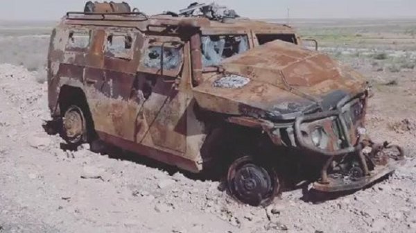Сгоревший российский броневик "Тигр-М" впервые заснят в Сирии - «Интернет и связь»
