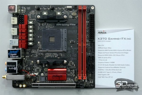 ASRock X370 Gaming ITX/ac: Ryzen-совместимая плата для любителей компактности - «Новости сети»