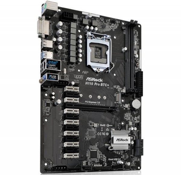 Плата ASRock H110 Pro BTC+ для добычи криптовалют наделена 12 слотами PCIe 2.0 x1 - «Новости сети»