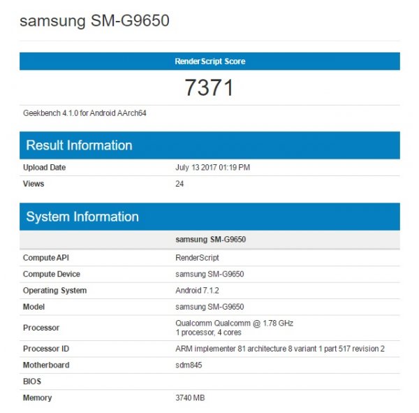 В бенчмарке, вероятно, замечен флагманский Samsung Galaxy S9 | 42.TUT.BY - «Интернет и связь»