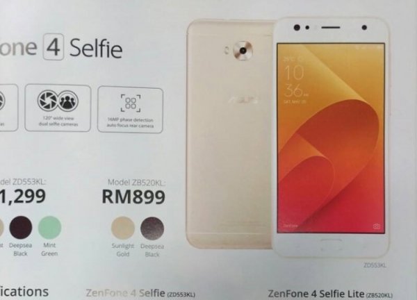 ASUS Zenfone 4 Selfie Lite с 16-Мп фронтальной камерой будет стоить $210 - «Новости сети»