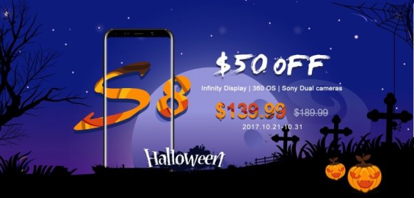 К Хэллоуину безрамочный смартфон Bluboo S8 потерял в цене $50 - «Новости сети»