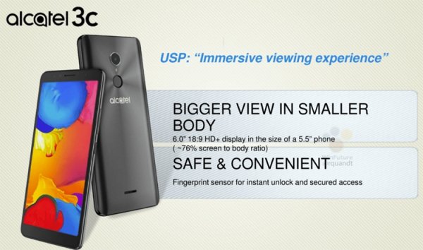 Alcatel 3C станет одним из самых недорогих смартфонов с экраном Full Screen - «Новости сети»