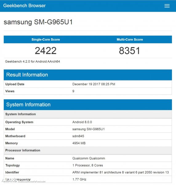 Samsung Galaxy S9+ появился в GeekBench и показал очень высокую производительность - «Интернет и связь»