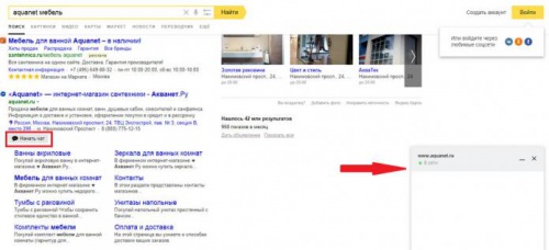Чат с интернет-магазином в выдаче Яндекса? - «Интернет»