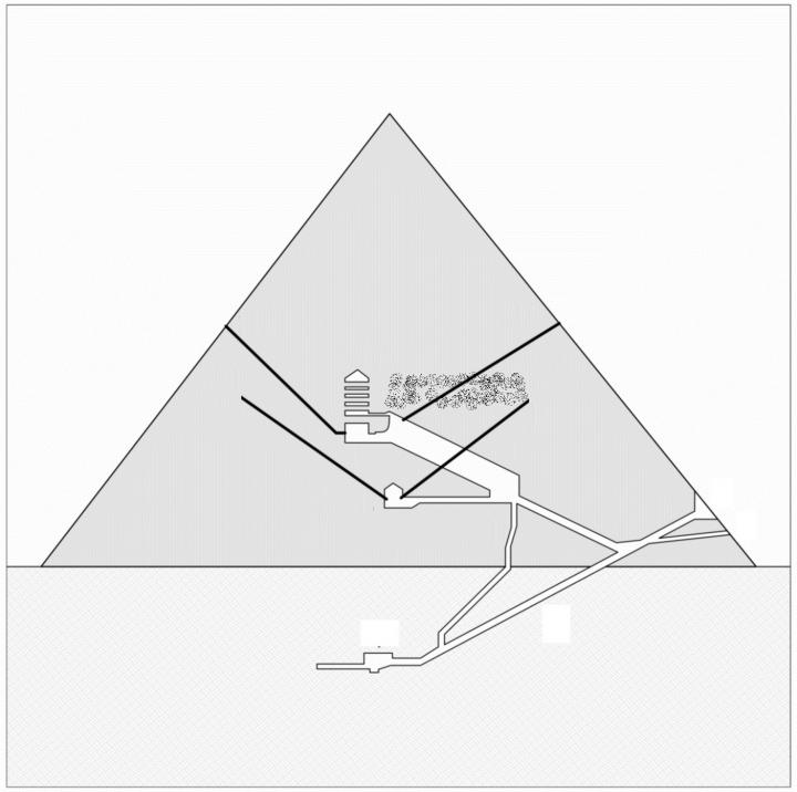 Пирамида хеопса в разрезе рисунок с пояснениями