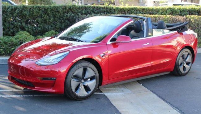 Инженеры Newport Convertible Engineering сделали кабриолет из Tesla Model 3 - «Новости сети»