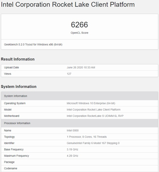 Восьмиядерный Intel Rocket Lake с графикой Gen12 Xe отметился в бенчмарке - «Новости сети»