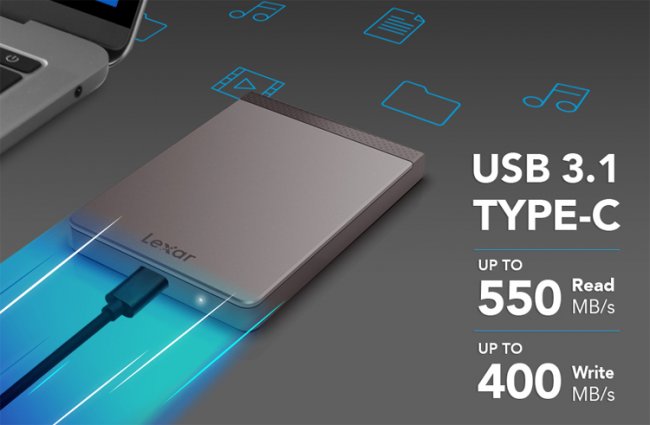 Портативный SSD-накопитель Lexar SL200 весит 40 граммов - «Новости сети»