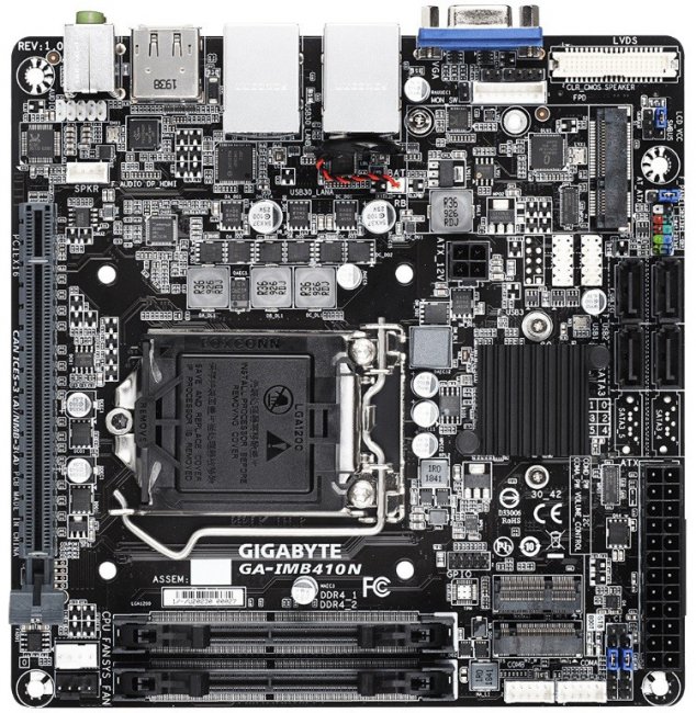 Плата GIGABYTE GA-IMB410N формата Mini-ITX снабжена двумя портами GbE LAN - «Новости сети»