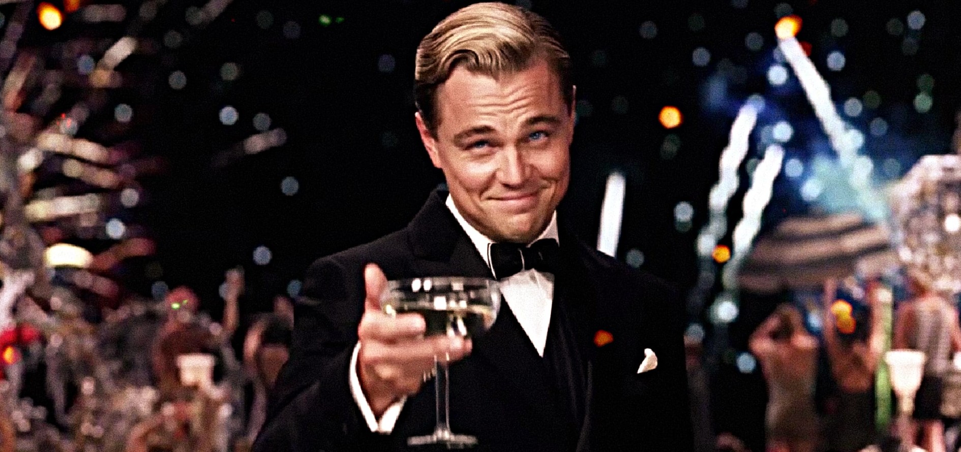 Leo dicaprio cheers gif