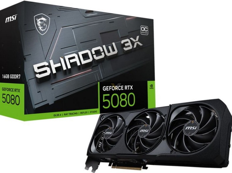 MSI представила GeForce RTX 5080 и RTX 5070 Ti в исполнении Shadow 3X без RGB-подсветки - «Новости сети»